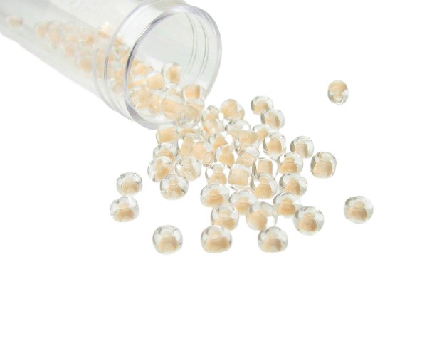peach glass seed beads size 6/0
