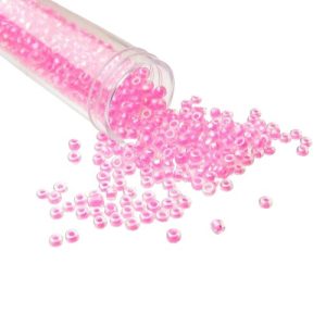pink glass seed beads size 8/0