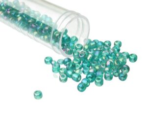 green ab seed beads size 6/0