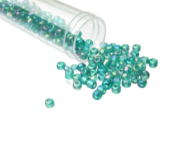 green ab seed beads size 6/0