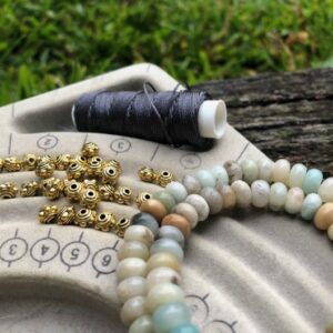 amazonite rondelle knotted necklace beading tutorial