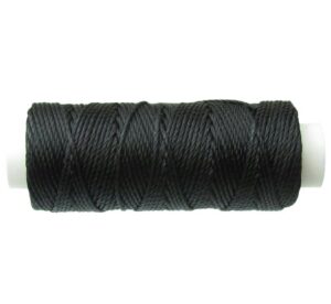 black waxed polyester cord for micro macrame