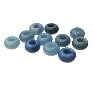 blue aventurine large hole rondelle beads