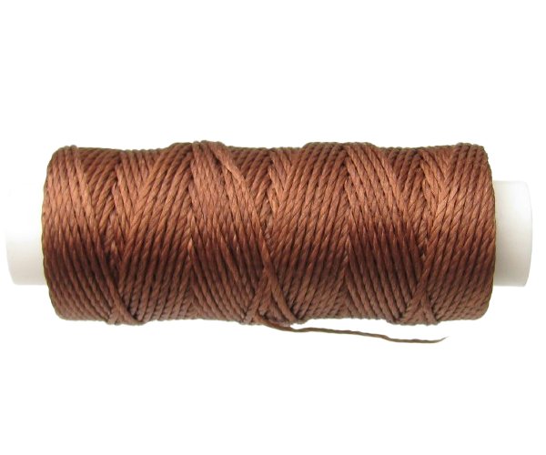 brown waxed polyester braided cord for macrame