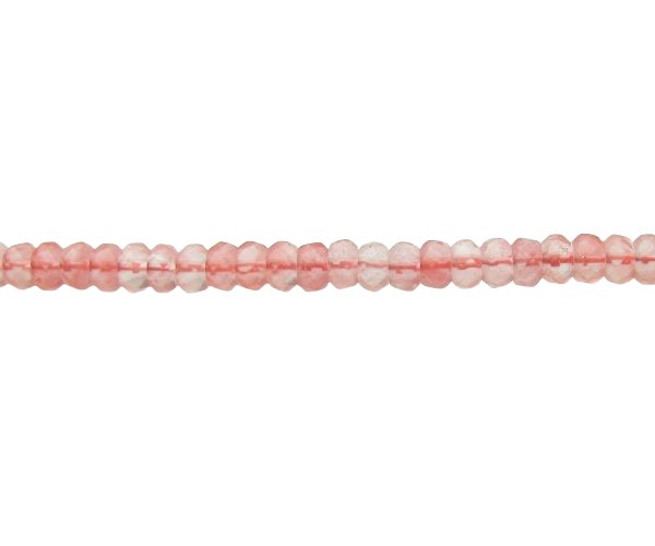 cherry quartz faceted rondelle beads 4x6mm