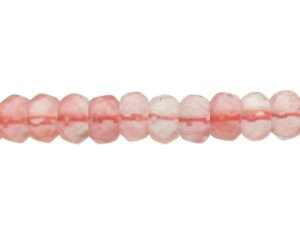 cherry quartz faceted rondelle beads 4x6mm