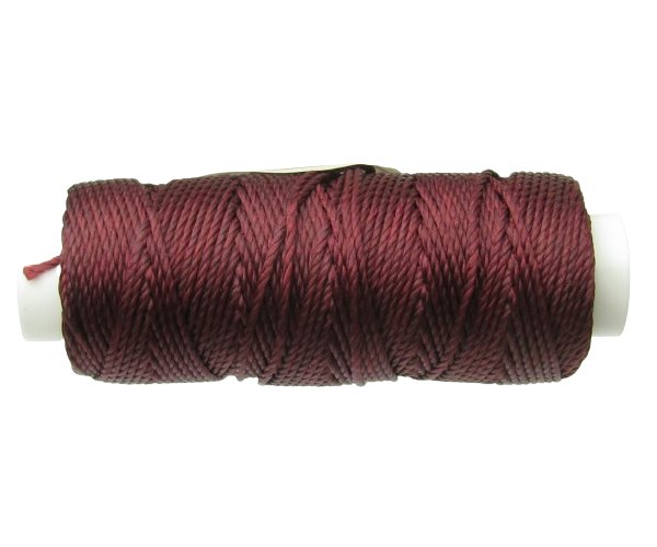 burgundy red waxed polyester cord for micro macrame
