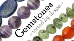 Gemstone beads sorted by shape