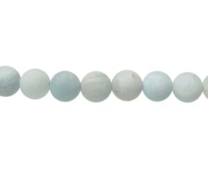 matte aquamarine gemstone round beads 6mm
