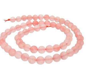 matte cherry quartz round gemstone beads 6mm