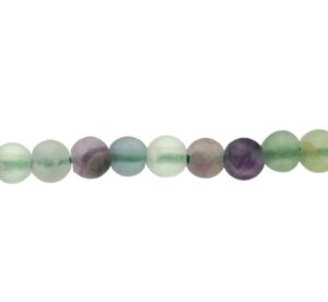matte fluorite 4mm round gemstone beads