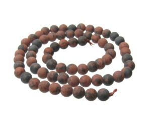 matte mahogany obsidian 6mm round beads