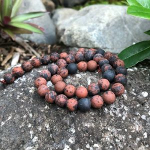 matte mahogany obsidian 8mm round beads