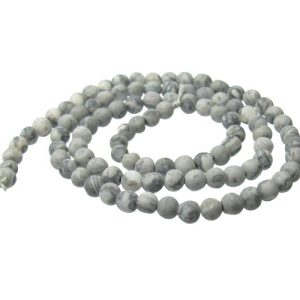 matte scenery jasper 4mm round gemstone beads