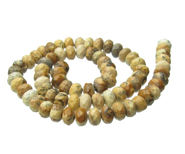 picture jasper faceted gemstone rondelle beads