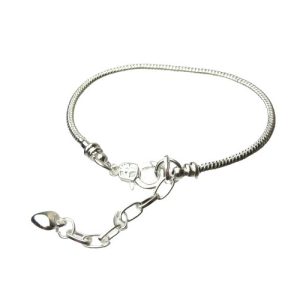 Silver Plated Round Snake Chain Bracelet - medium
