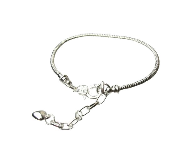 Silver Plated Round Snake Chain Bracelet - medium - My Beads