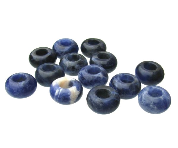 sodalite large hole gemstone rondelle beads