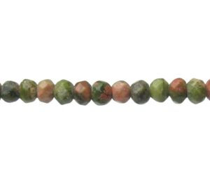 unakite faceted small gemstone rondelle beads natural