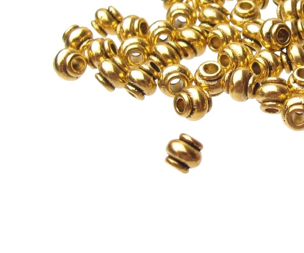 gold toned spacer beads 5mm