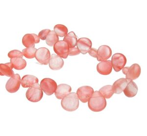 cherry quartz top drilled teardrop beads