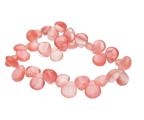 cherry quartz top drilled teardrop beads