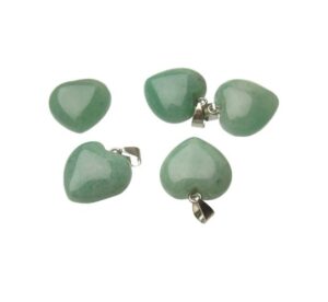 green aventurine small heart gemstone pendant
