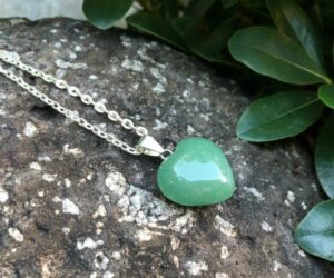 green aventurine small heart gemstone pendant