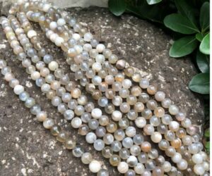grey moonstone 6mm round gemstone beads