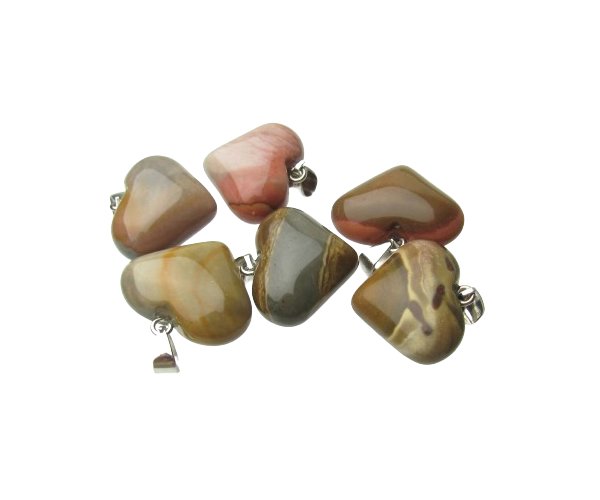 picasso jasper small gemstone heart pendant