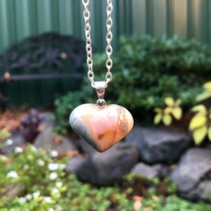 picasso jasper small gemstone heart pendant