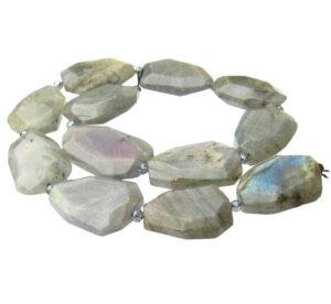 labradorite large faceted slab natural crystal beads