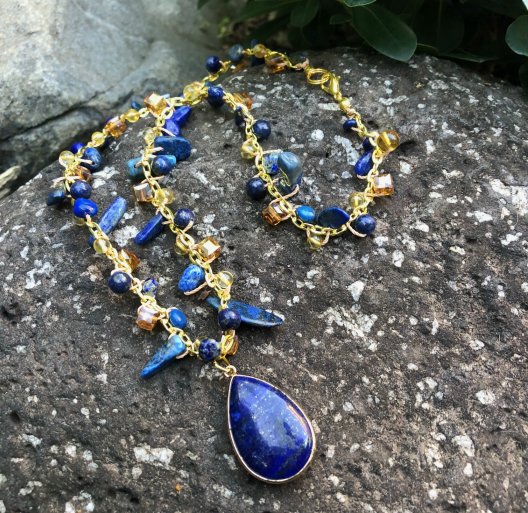 Chain & Cord Lapis Lazuli Necklace Tutorial