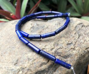 lapis lazuli tube gemstone beads