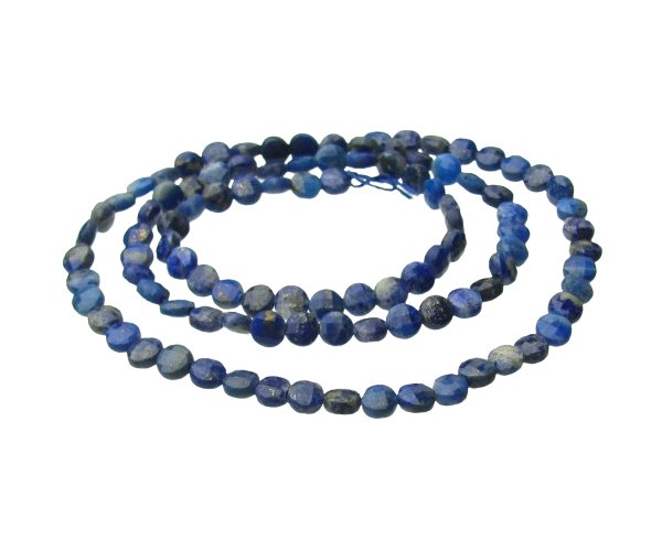 lapis lazuli faceted small coin gemstone beads
