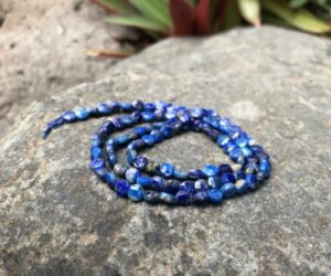 lapis lazuli faceted small coin gemstone beads