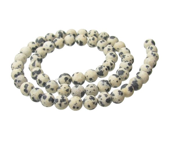 dalmatian jasper gemstone beads 6mm round matte