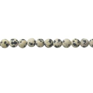 dalmatian jasper gemstone beads 6mm round matte