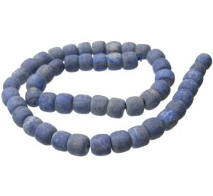 matte lapis lazuli drum gemstone beads