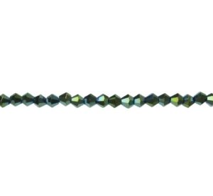 metallic green crystal bicone beads 4mm