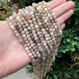 mixed moonstone 6mm round gemstone beads natural