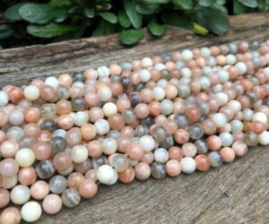 mixed moonstone natural gemstone round beads 8mm