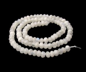 moonstone faceted rondelle gemstone beads 4x6mm natural crystals