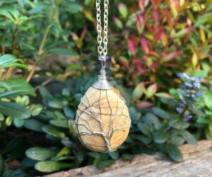 picture jasper tree of life pendant