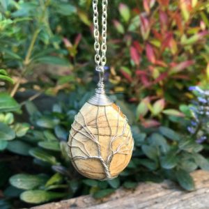 picture jasper tree of life pendant