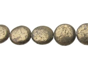 natural pyrite disc gemstone beads 14mm