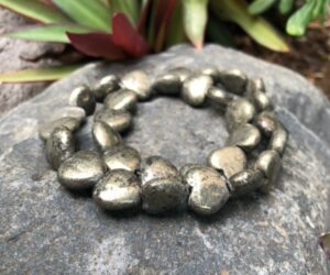 pyrite heart gemstone beads