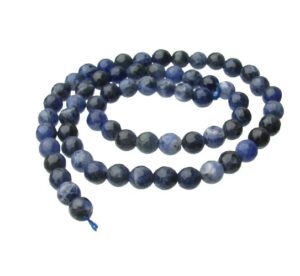 sodalite faceted gemstone round beads 6mm