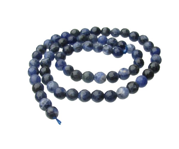 sodalite faceted gemstone round beads 6mm