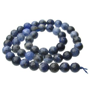 sodalite faceted gemstone round beads 8mm
